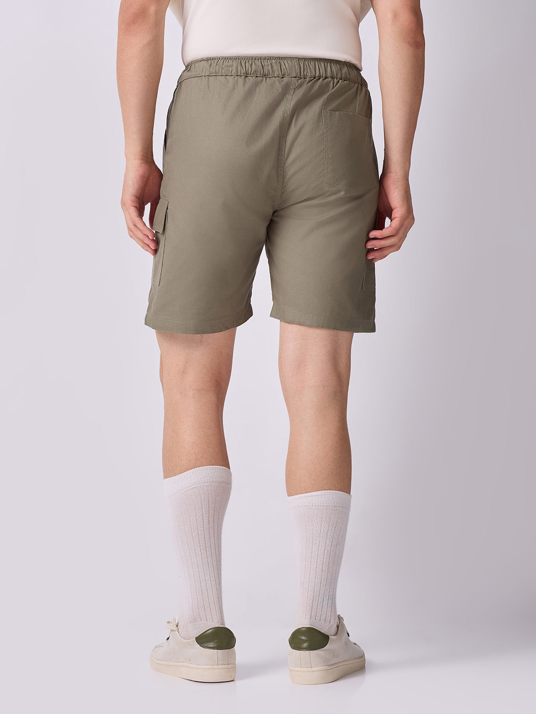 3-Pocket V-Back Shorts Taupe Green 4