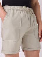 Down-Fold Cuff Shorts Stone Beige 5