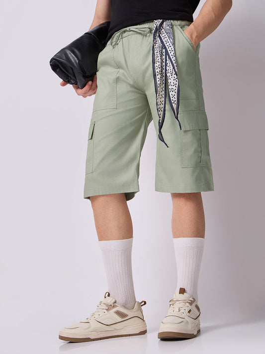 Side Pocket Bermuda Shorts Sage Green 1