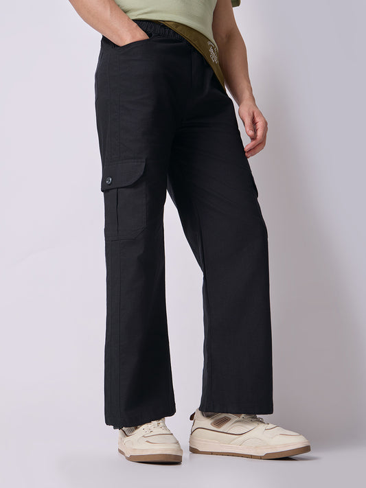 Dori Side Pocket Cargo Trousers Black 1