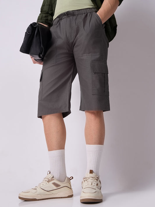 Side Pocket Bermuda Shorts Charcoal Grey 1