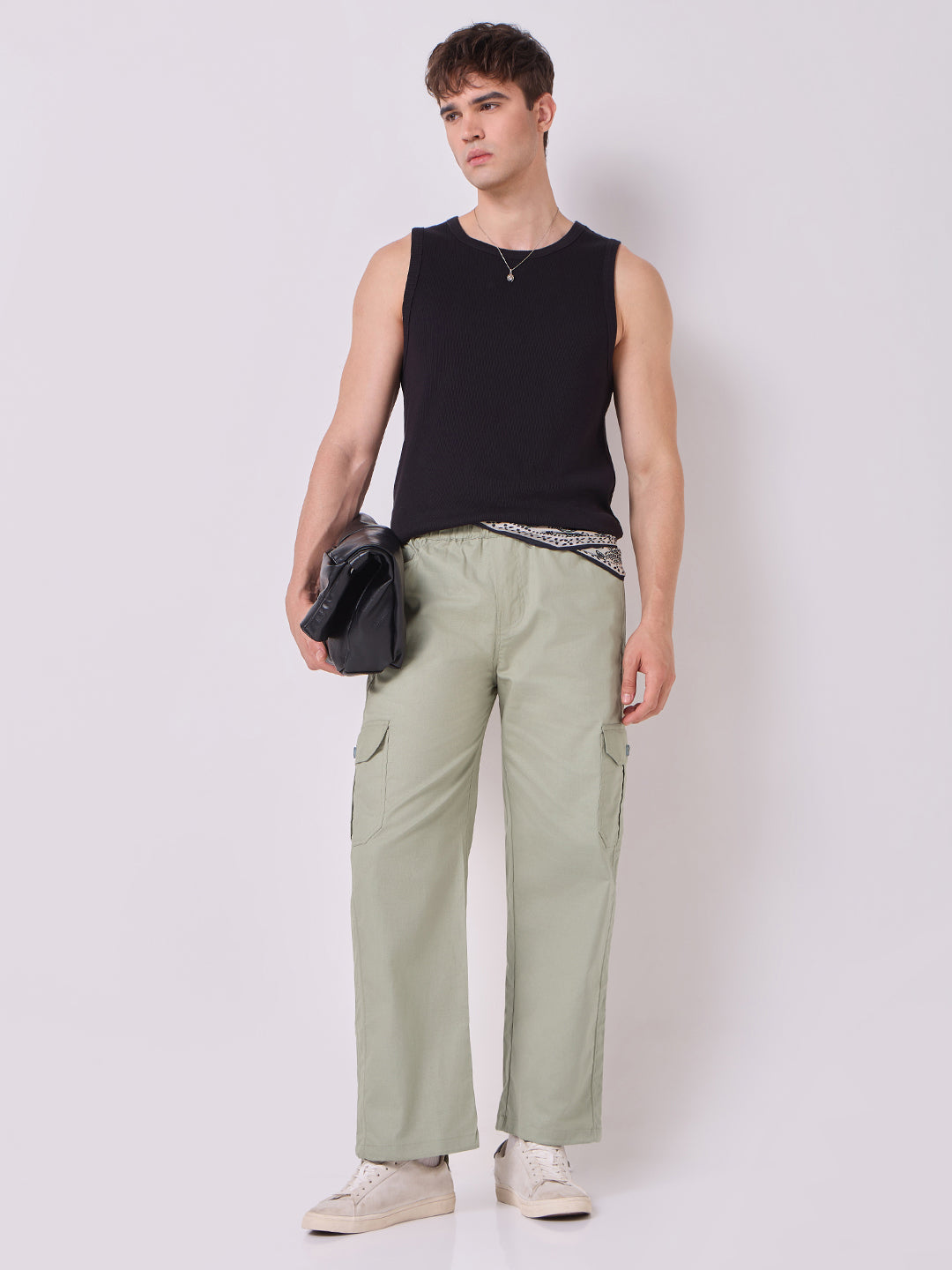 Dori Side Pocket Cargo Trousers Sage Green 7
