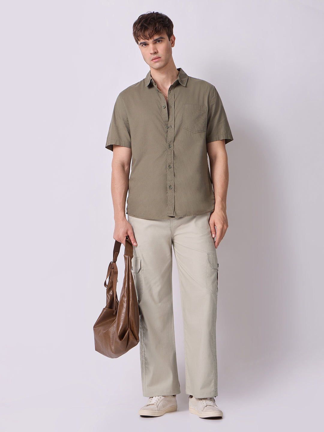 Dori Side Pocket Cargo Trousers Beige 7