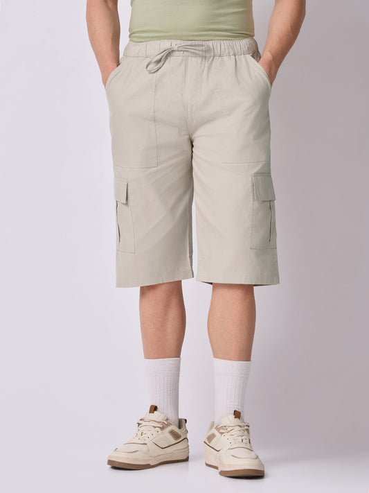 Side Pocket Bermuda Shorts Stone Beige 2