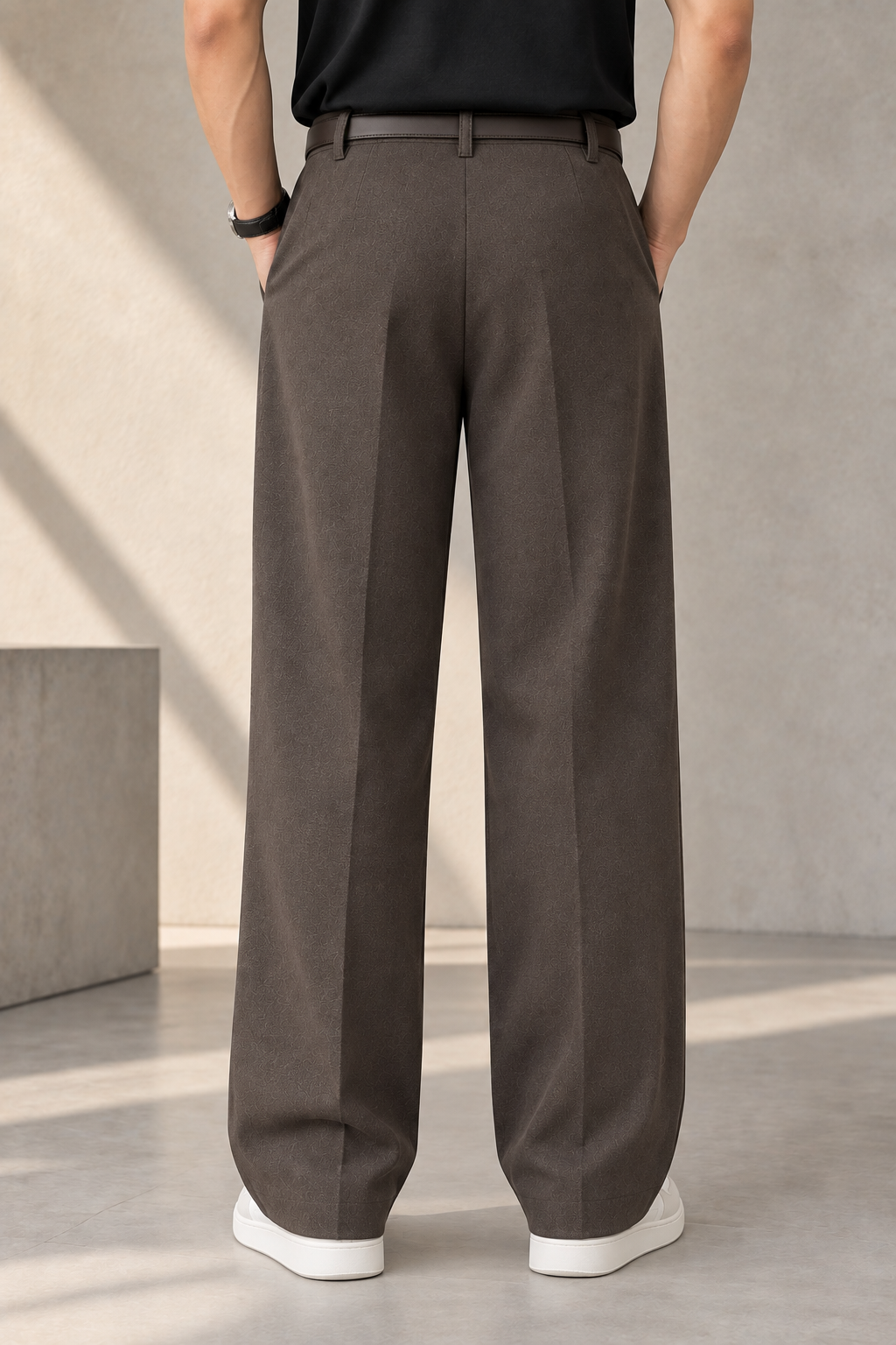 Men's Korean Style Pleated Wide-Leg Trousers | Relaxed Fit