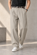 Men's Korean Style Baggy Pants | Pleated Loose Fit Trousers