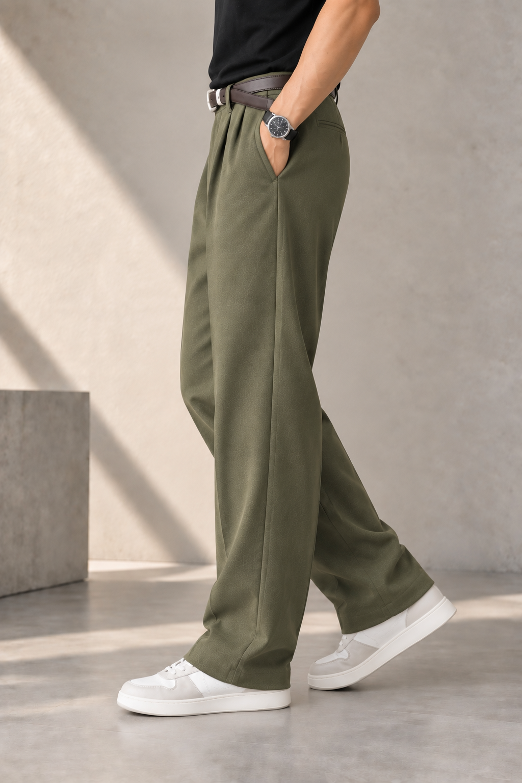 Men's Korean Wide-Leg Pants | Pleated Relaxed Fit Trousers