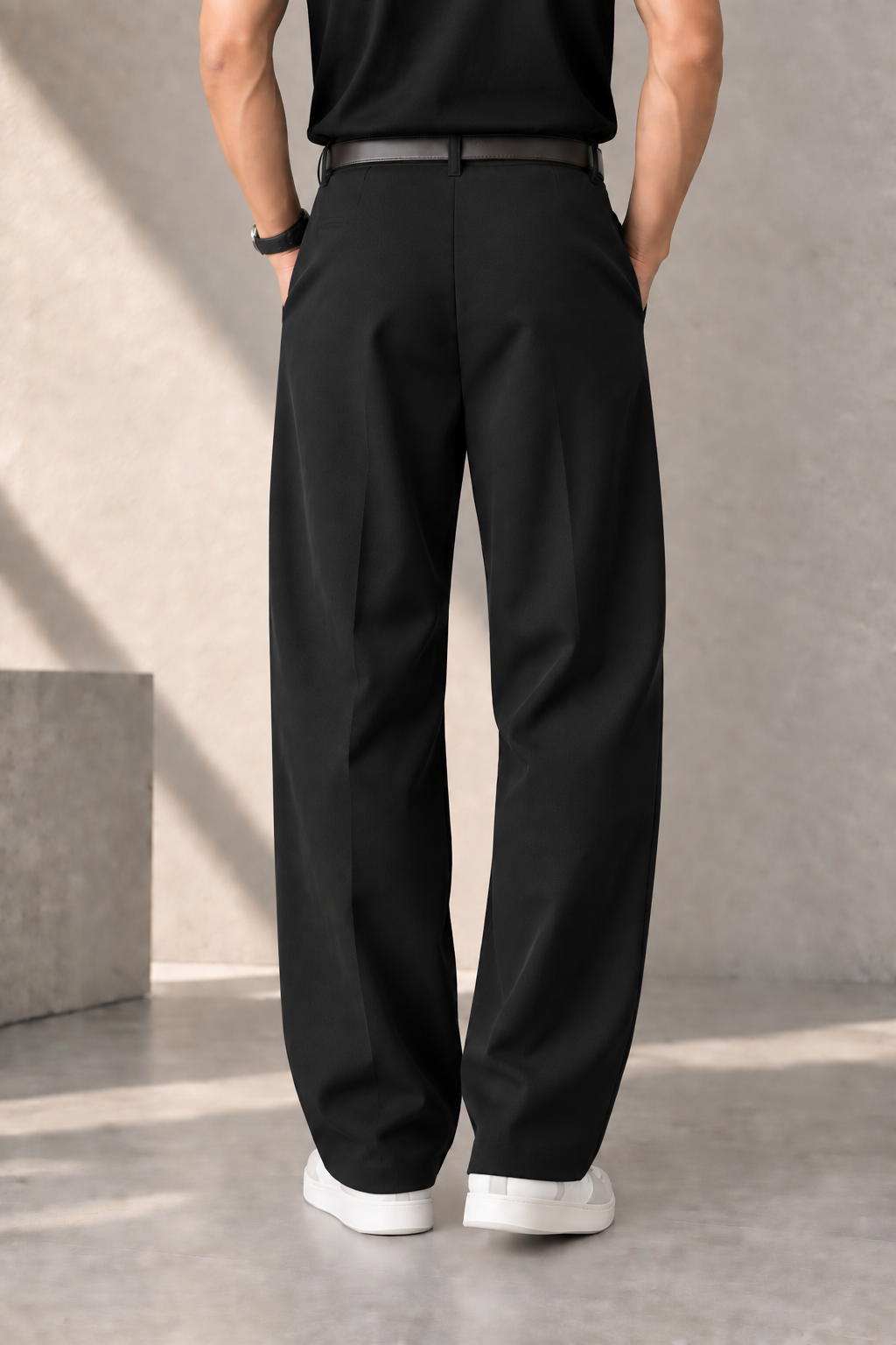 Men's Korean Style Relaxed Fit Pants | Wide-Leg Pleated Trousers