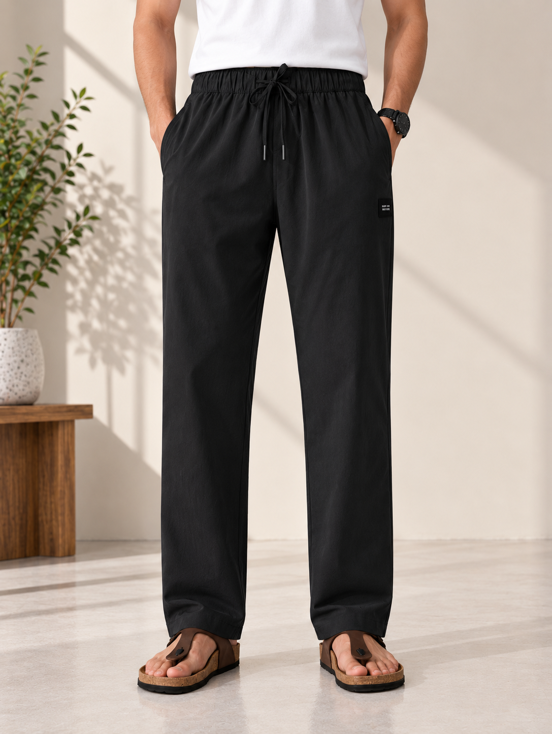 Black Loose-fit Pyjama Pants