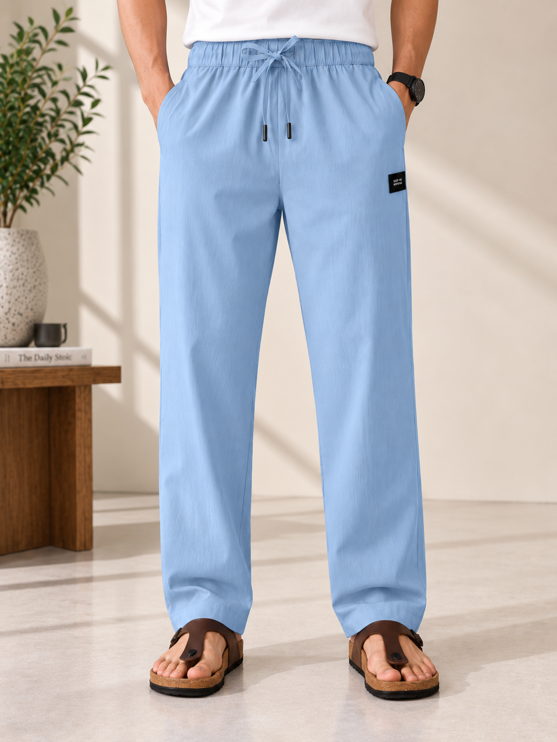 Sky Blue Loose-fit Pyjama Pants