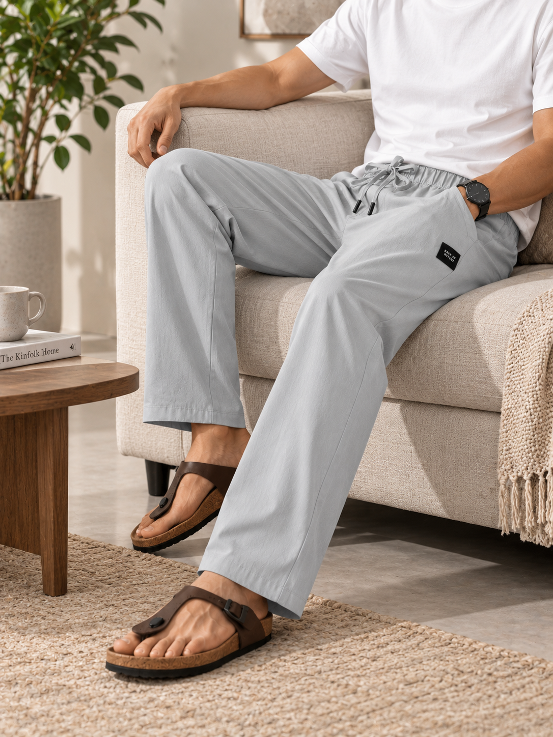 Grey Loose-fit Pyjama Pants