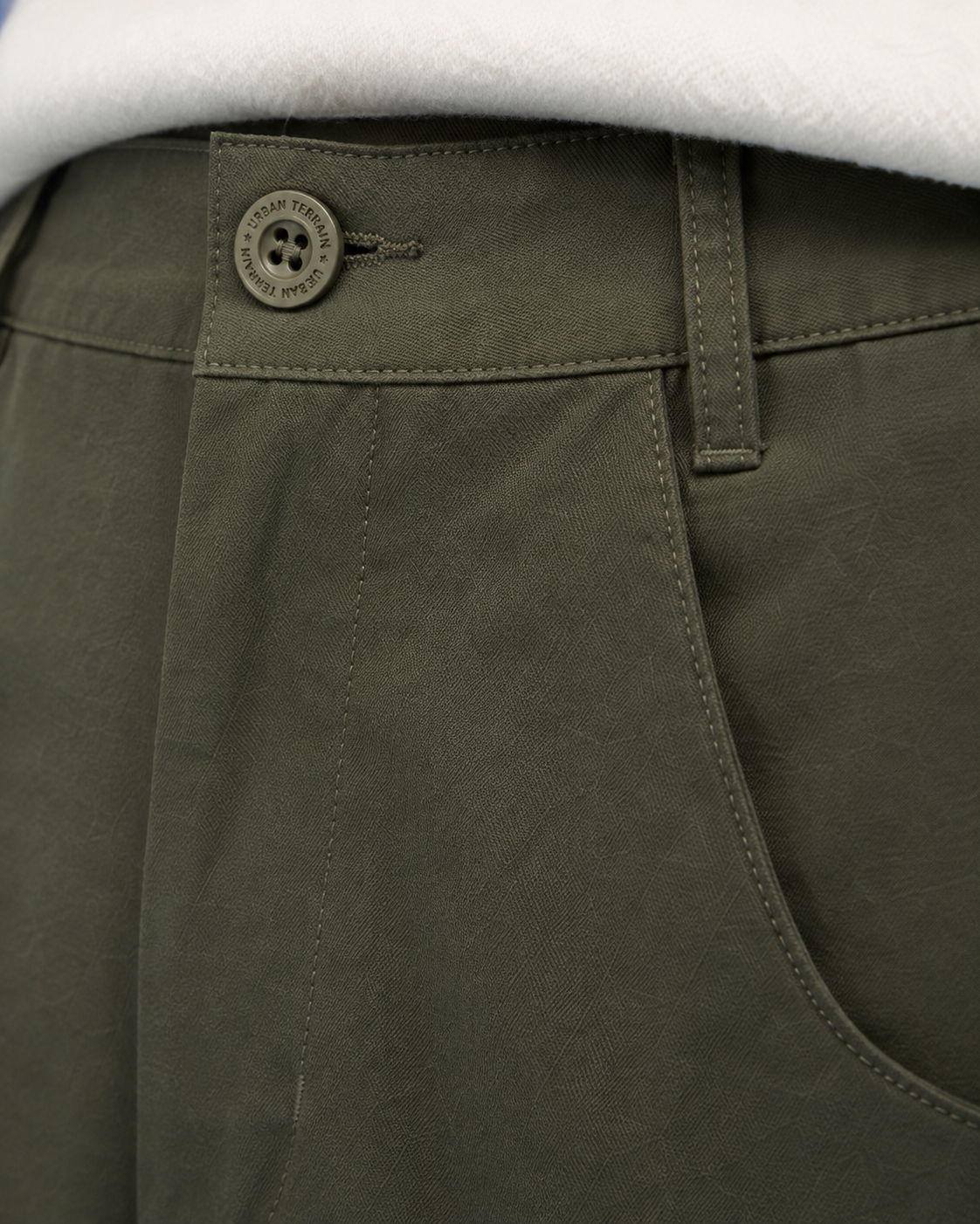 Premium Olive Green Wide-Leg Cargo Pants for Men