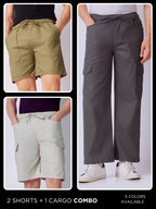 2 Shorts + 1 Cargo Pack (100% Cotton)